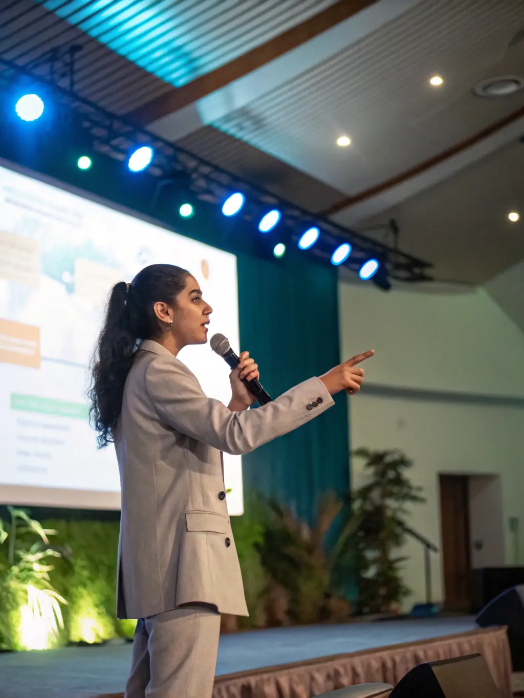 A confident business leader speaking at a seminar with engaged participants, representing the Leadership Development Program offered by taroup.uno.